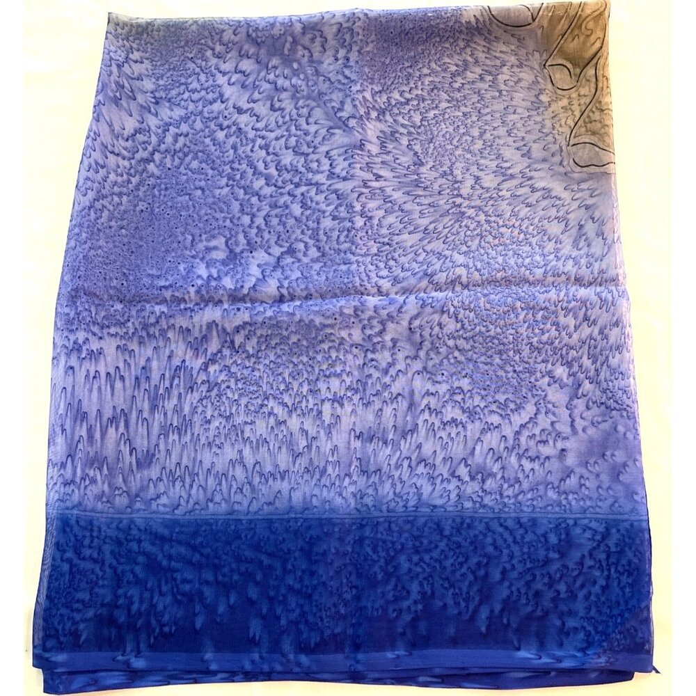 VTG 90s Caribbean Blue Gold Fish Bathing Swimsuit Cover Sarong Beach Wrap India - Picture 9 of 11